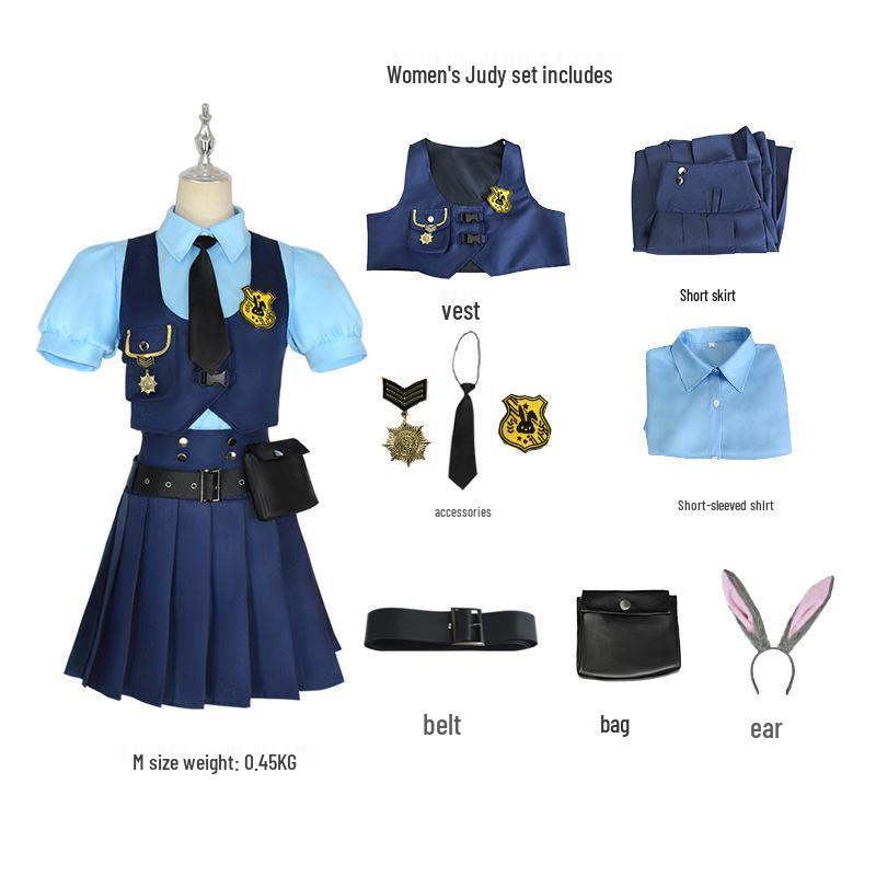Zestaw Kostiumu Cosplay Judy Królik Policjant