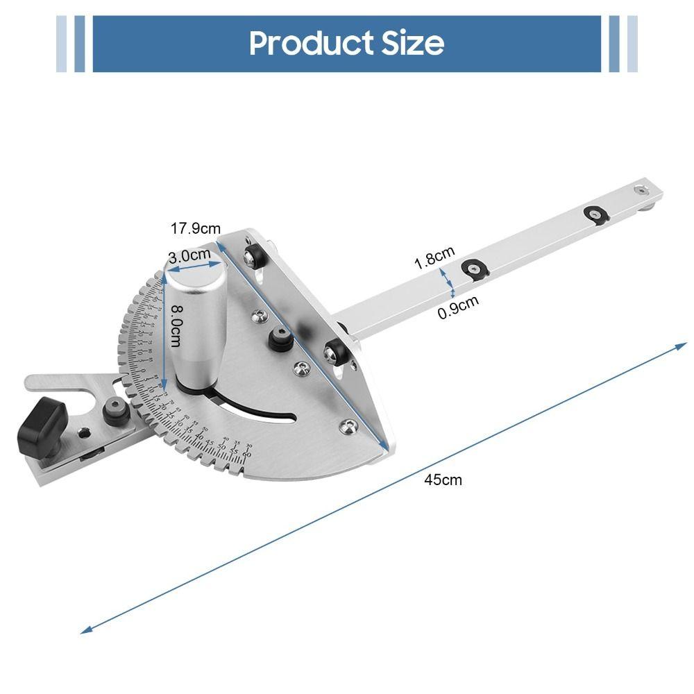 Woodworking Push Ruler Flip Stop Angle Ruler Adjustable Miter Gauge  Sawing Assembly