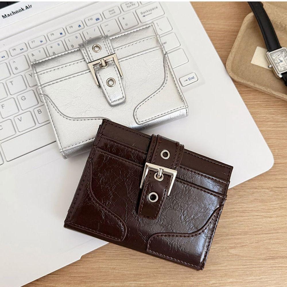 Korean Style Card Bag Purse PU Leather Card Holder Women Short Wallet Card Storage Bag