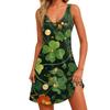 Women's Floral Print Dress, Vest, Skirt With Pockets, Beach Skirt, V-Neck Vest Skirt