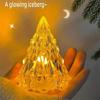 Night Light Ins Christmas Tree Modelling Table Lamp Crystal Diamond Night Light Dormitory Bedroom Bedside Ambient Light Christmas Party Home
