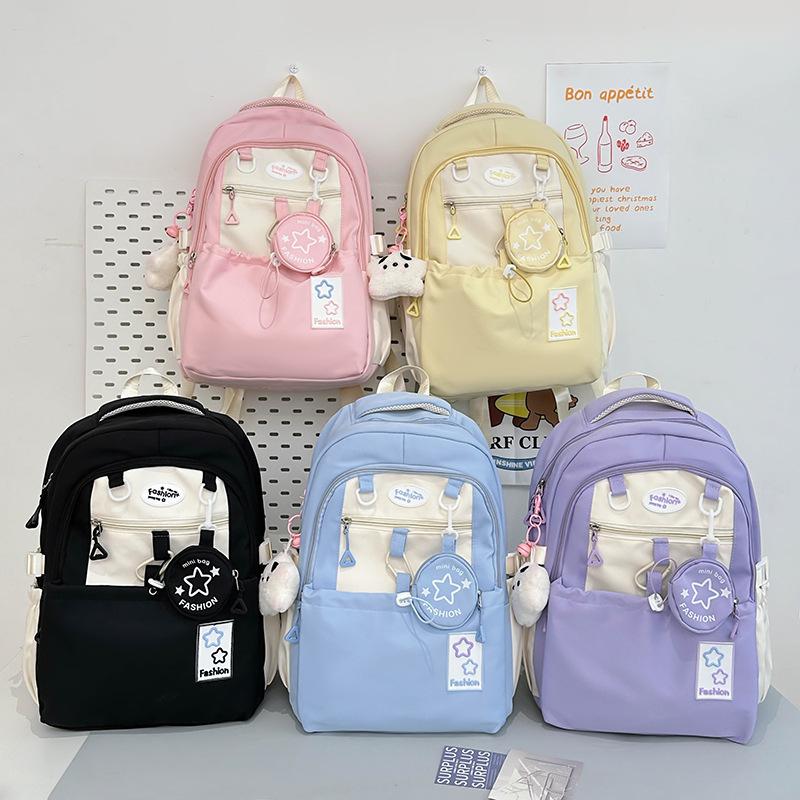 Autumn and Winter New Ultra-light High-value Junior High School Schoolbag Cute Male and Female Students Backpack Large Capacity Wear-resistant Backpac