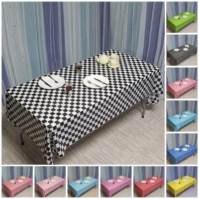 Concise Style Eye-catching Tablecloth PEVA Creative Chessboard Pattern Table Cover for Home