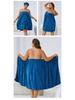 Extra-Large Quick-Dry Strapless Bath Skirt Towel with Hair Cap