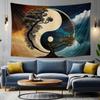 Vikama Premium Tai Chi Yin Yang Art Tapestry Modern Living Room Sofa Nature Landscape Cloud Moon Meditation Space Tapestry