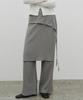 NEEV Tiered Layered Skirt Wrap Pants (Gray)