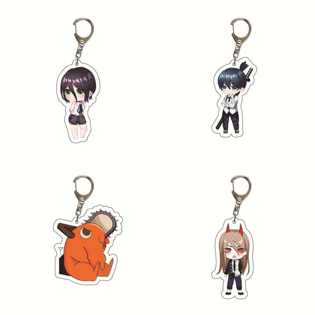 Trendy Chainsaw Man Keyring Acrylic Key Chain Double Sided Printing Bag Pendant
