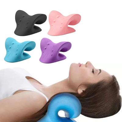 Alongamento da coluna cervical Relaxador de pescoço e ombro Dispositivo de tração para relaxamento muscular cervical Almofada de massagem para ombros Correção da coluna