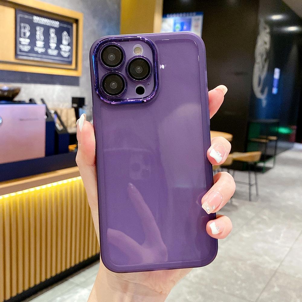 Applicable To Apple 16PRO Charcoal Eye Electroplating Fine Hole Mobile Phone Case IPhone XR Comes with Lens Film Protection Case