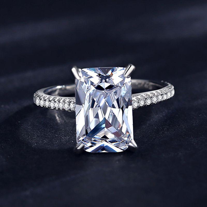 Tancise clássico 925 prata esterlina zircão anel feminino jóias promessa de casamento presente de festa