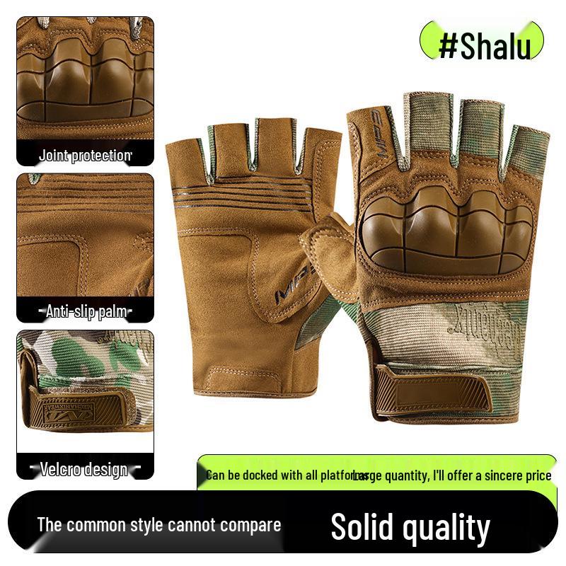 Men's Full-Finger Outdoor Tactical Gloves - Cut-Resistant, Wear-Resistant for Motorcycle Riding & Combat