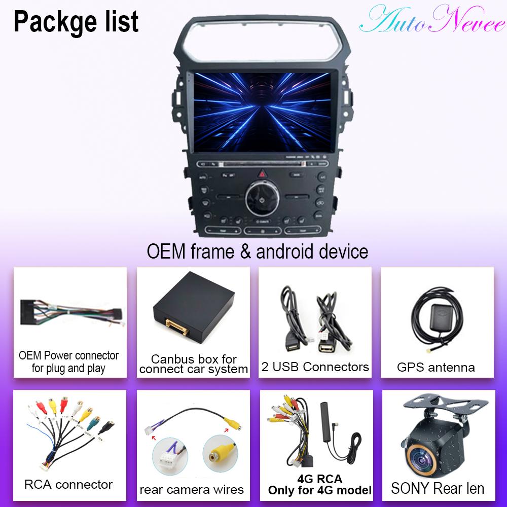 Car For Ford Explorer 5 2011 - 2019 Android Auto Radio Head Unit Multimedia Player GPS Navigation Carplay QLED WIFI NO 2din DVD