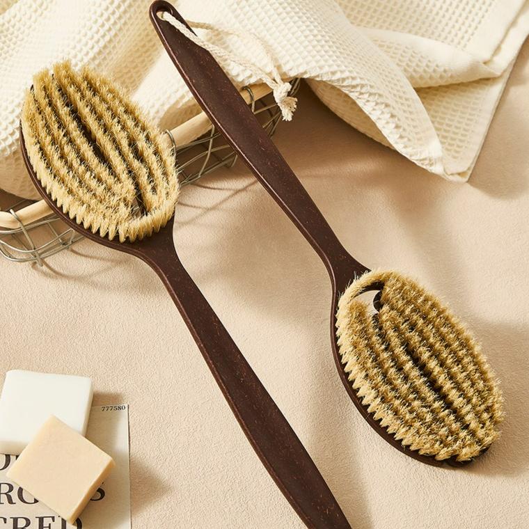 Bath Brush Bristle Brush Body Rub Back Long Handle Body Brush Household Dry Brush Back Soft Hair Rub Bath Brush