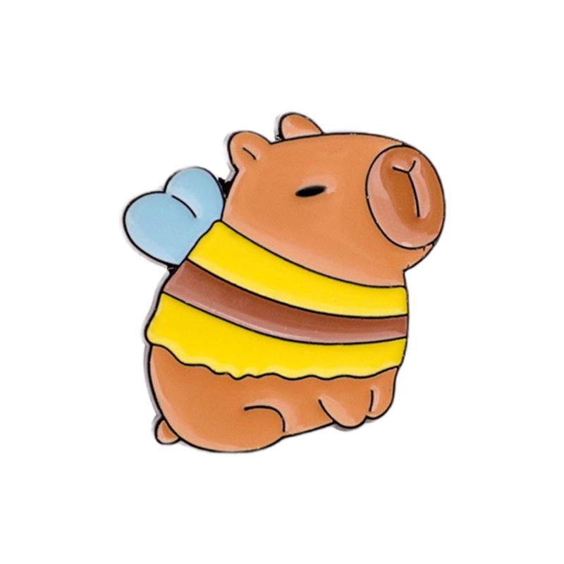Cuteness Capybara Brooch Lovely Animal Pin Stylish Party Badge Metal Texture for Party Dress Up and Present Giving