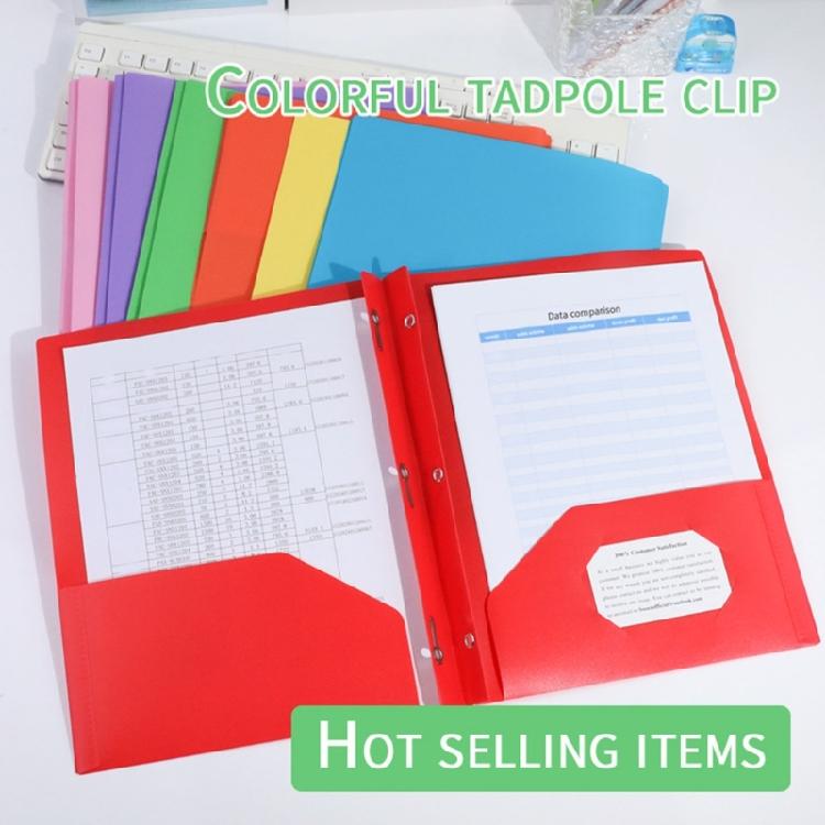 Letter Size File Organiser with 2 Pockets and 3 Prong Document Organiser with 3-Prong and Two Pockets for School Office