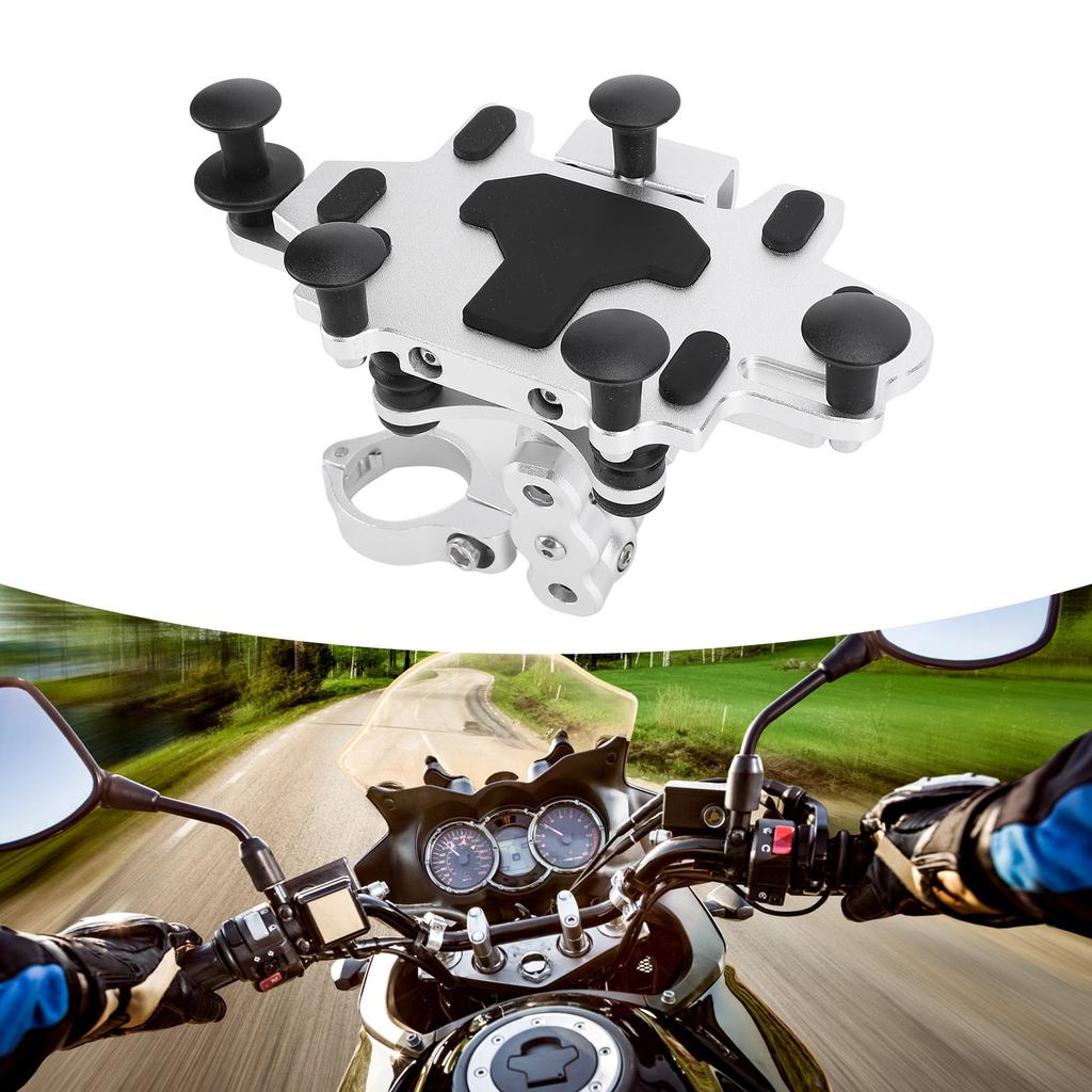 Motorcycle Phone Mount   5 Claw Rotatable Shock Absorbing Silicone Pads Motorcycle Handlebar Phone Holder