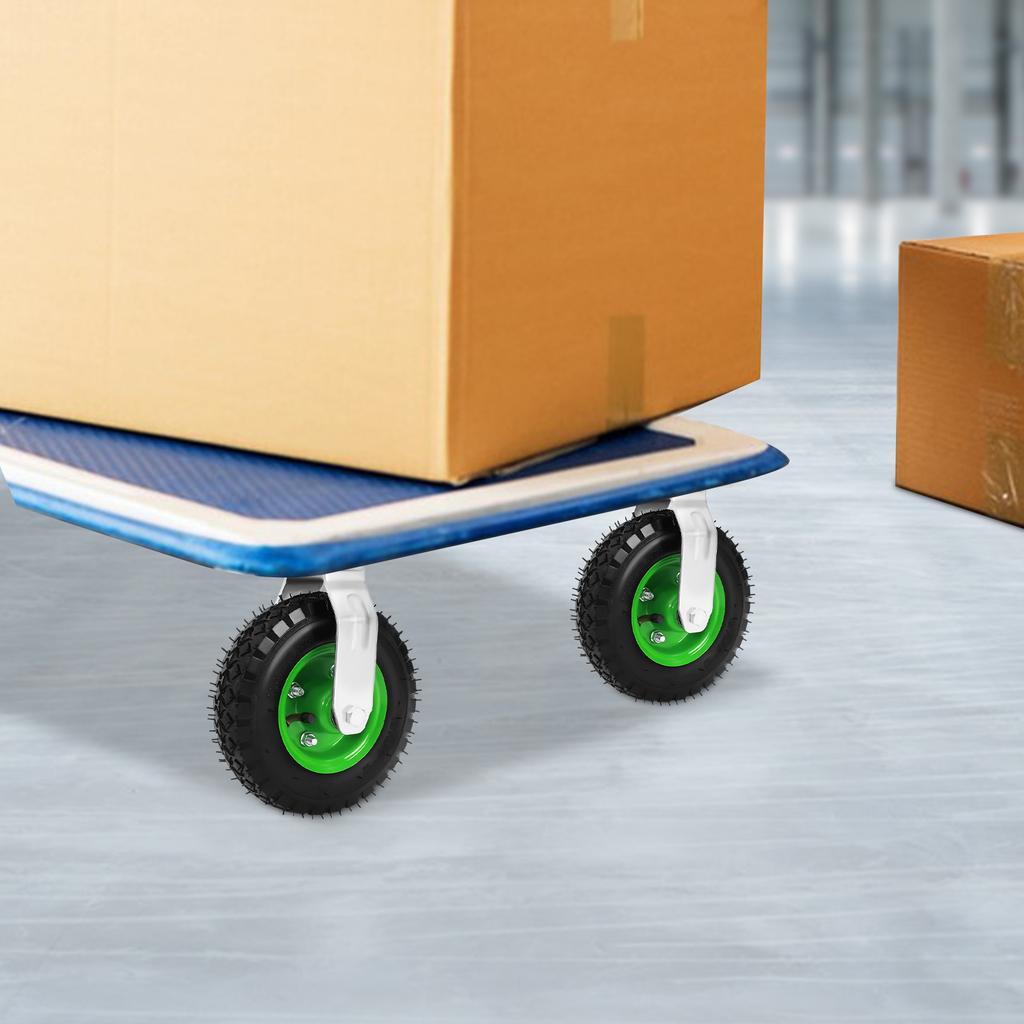 4Pcs 8" Pneumatic Air Tire Wheel Caster Set, 2 Rigid & 2 Swivel Wheels, 220.46lbs Capacity, Universal & Directional Wheel Combo