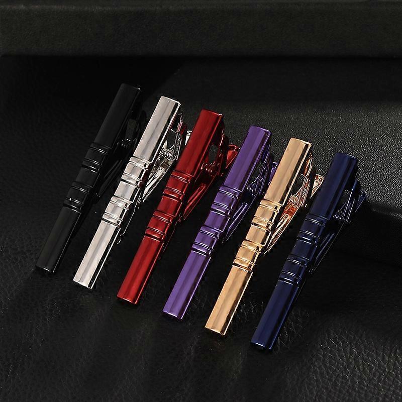 New Twill Men's Electrophoretic Colored Metallic Copper Tie Clip, Business Tie Clip Accessory - Source T1085-BL