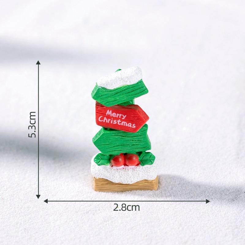 Micro-landscape Christmas Road Signs Indication Signs Crystal Balls Decorative AccessoriesMiniature Mini Ornaments