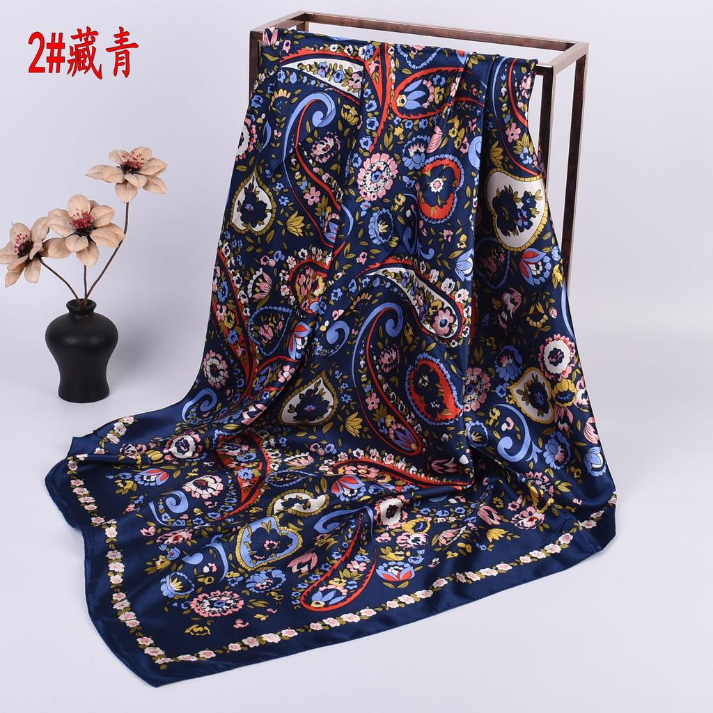 Autumn and winter new cashew nut printed silk scarf 91 * 91 Xinjiang large square scarf wholesale, spot supply