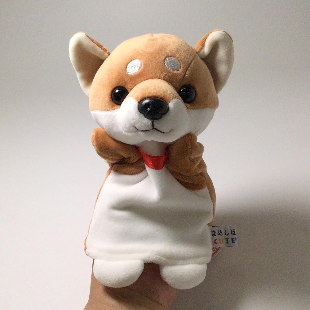 Cute Mame Shiba Puppet Kids Toy Soft Plush Animal Gift