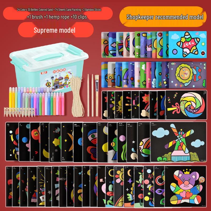 Kids' 3D Sand Art Painting Set - Bottle Shaped & DIY Glue Craft for Girls