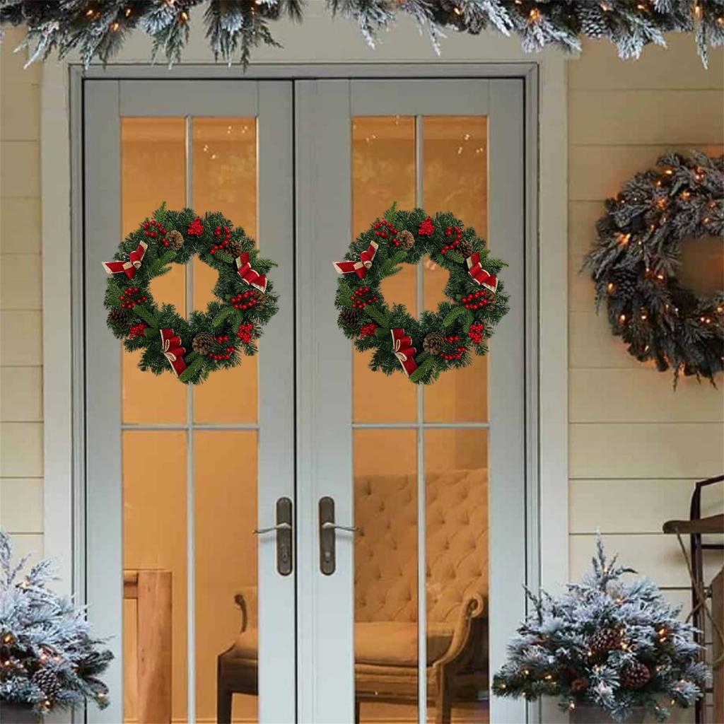 Festive Holiday Garland with Pinecones and Bows Elegant Christmas Tree Ornaments for Festive Home Decorations and Parties
