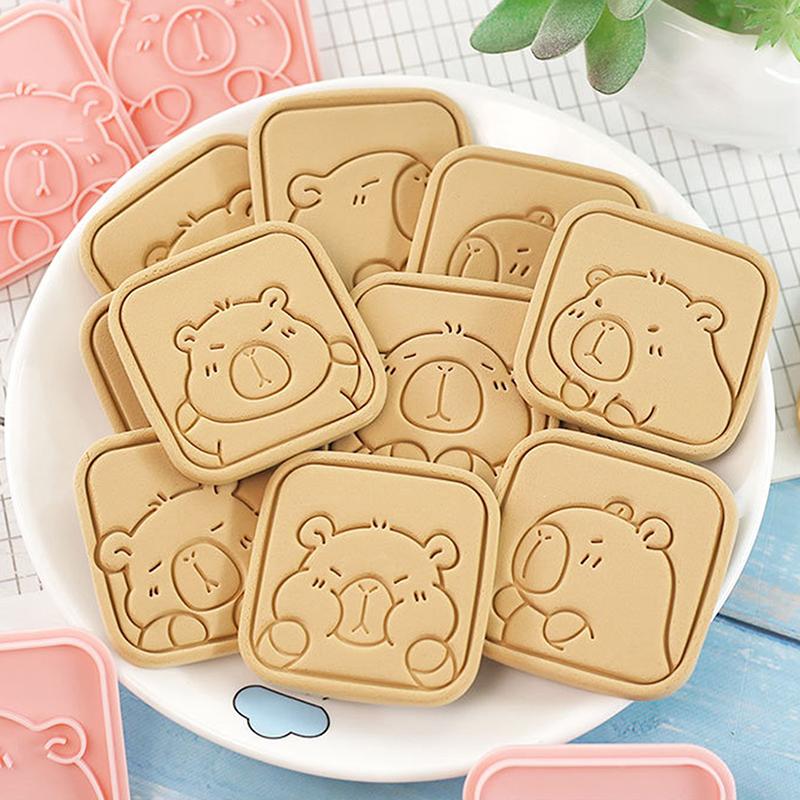 10Pcs Cartoon Capybara Shaped Cookie Cutter Animal Fondant Biscuit Mold Cake Decoration Tools Baking Accessories Kitchen Gadget