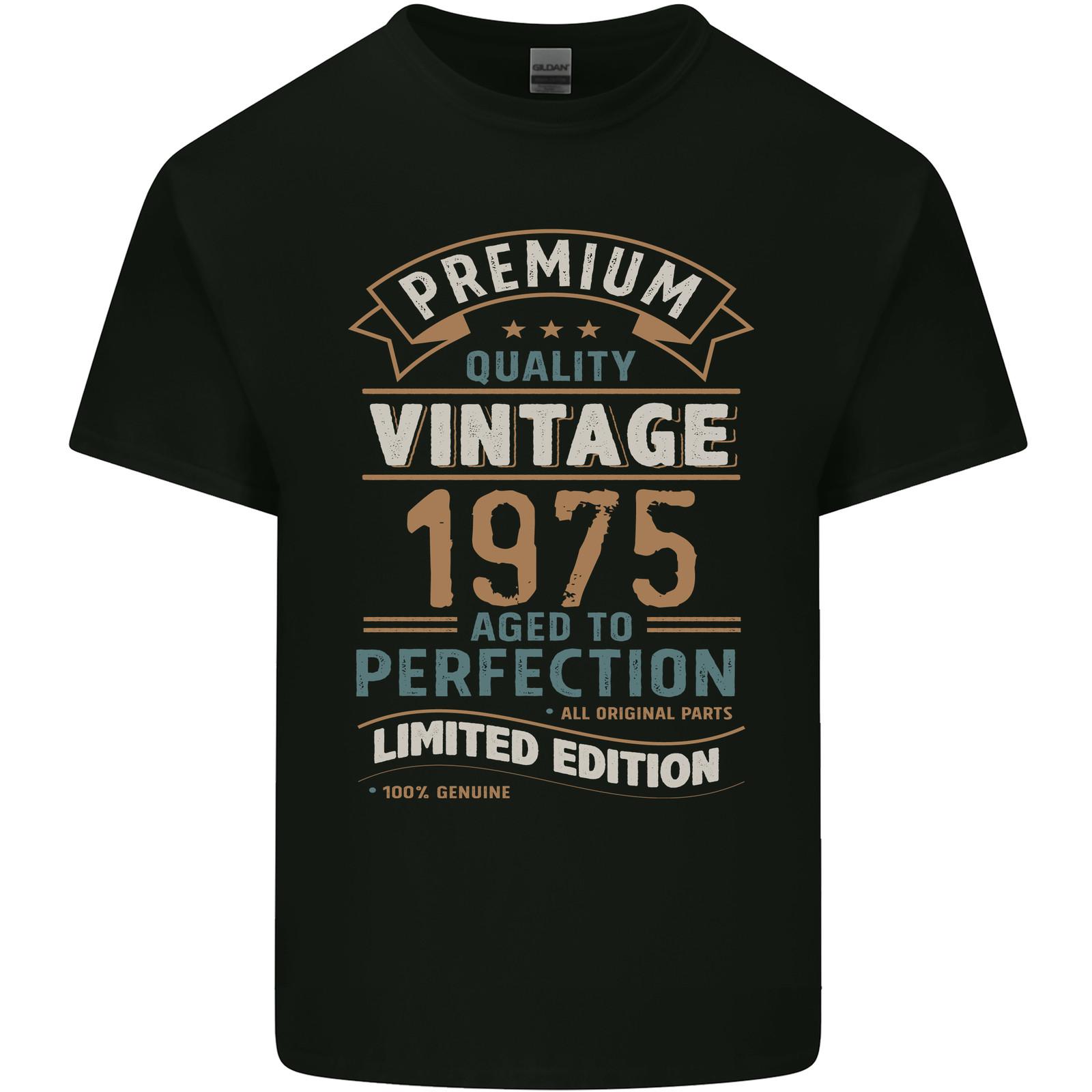 

Premium Vintage 50th Birthday 1975 Mens Light Cotton T-Shirt Mens Womens Tees Top 3XL