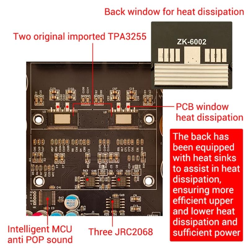 Highly Power Digital Amplifier Board With TPA3255 Chip Suitable For Stereo Systems Home Theaters Setups And DIY Projects