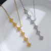 Elegant Luxurious Tassel Four-Leaf Clover Diamond Necklace for Women - Sparkling Flower Collarbone Chain