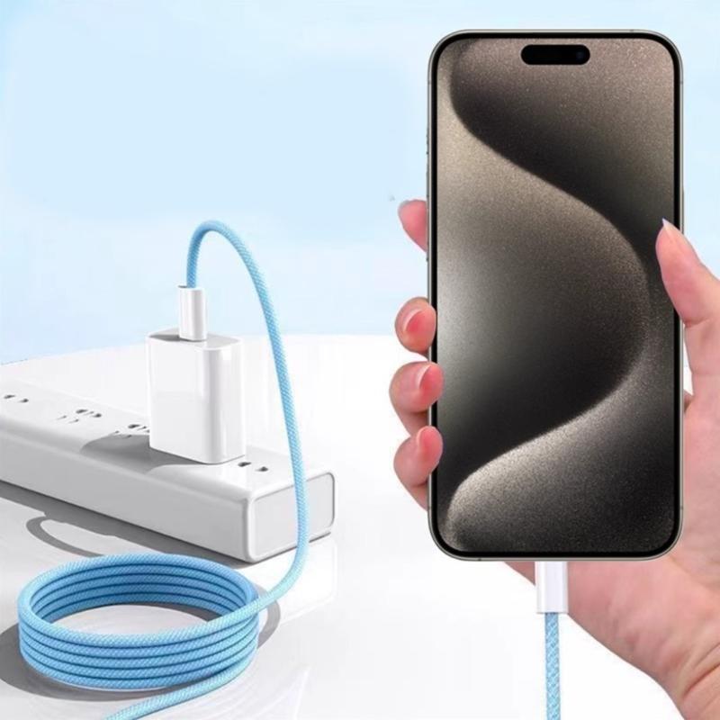 60W Fast Charging Cable Line USB C To USB C Braided Cord High Speed Data Sync Wire Suitable For S23/S22/S21+ Smartphone