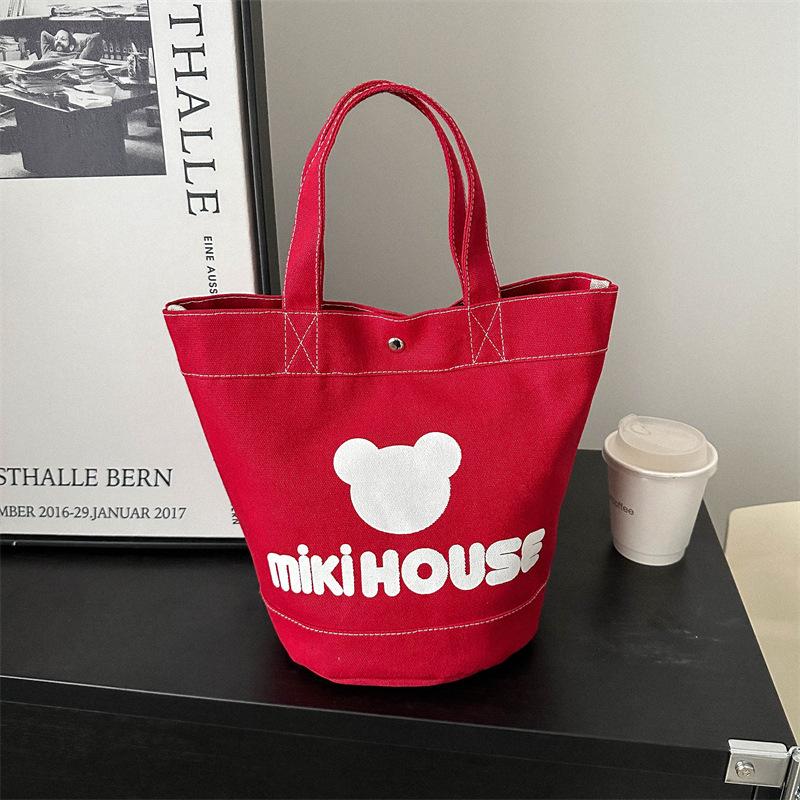 Japanese Style Cartoon Print Canvas Tote and Backpack - Large Capacity Lunch Bag 990₽