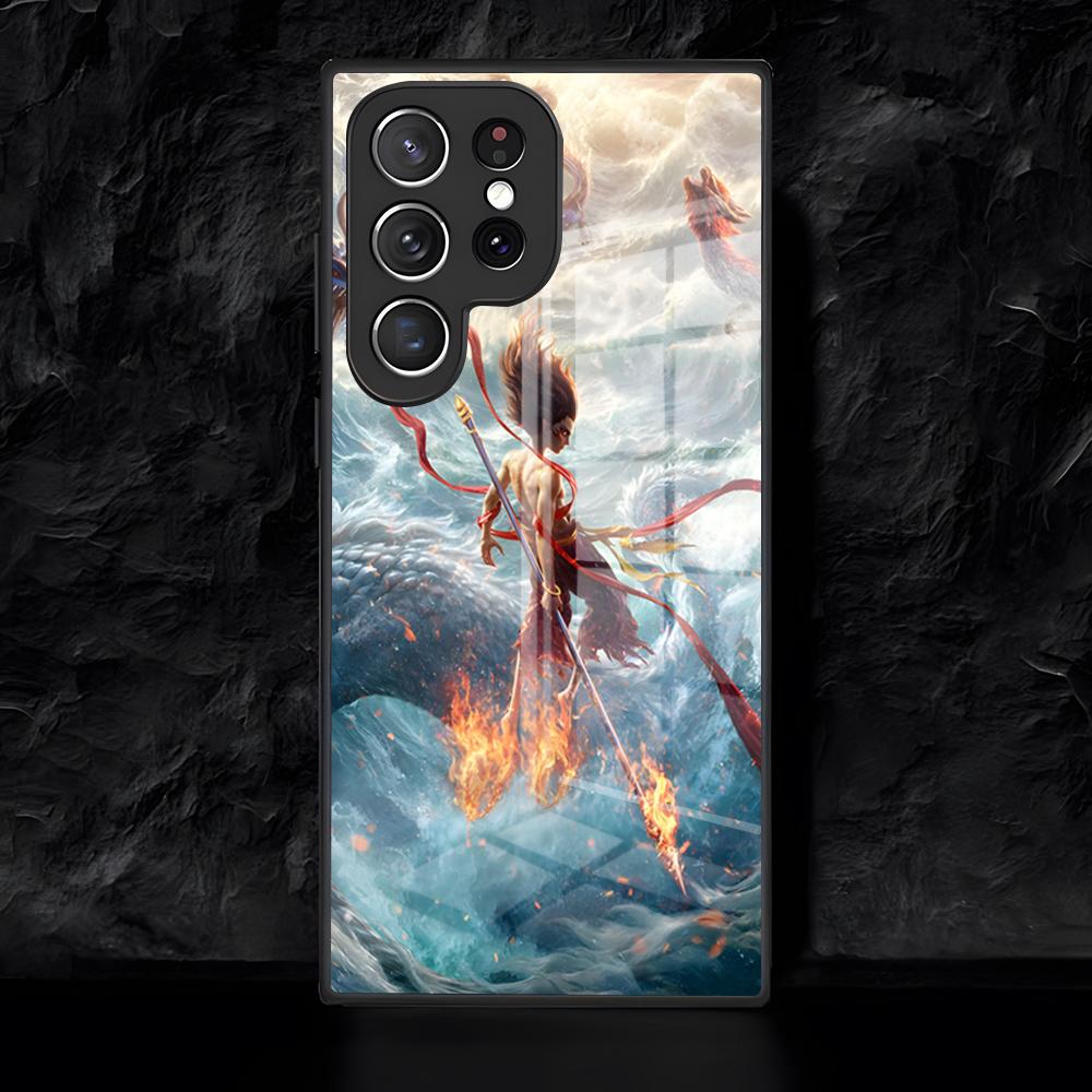 

Cartoon Movie Nezha Phone Case For Samsung S26 S25 Edge Ultra 24 23 22 21 Ultra Plus Fe A55 56 15 4G 5GGlass Cover Galaxy S25 Plus