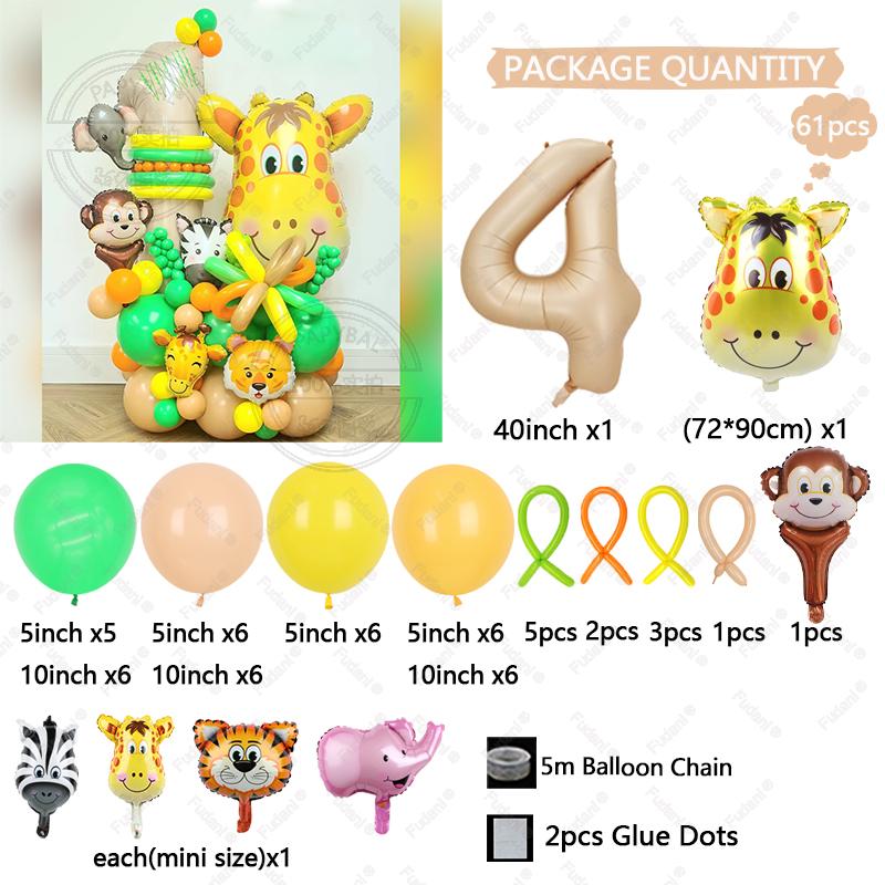 Cartoon Animal Head Foil Balloons Baby Shower Birthday Party Decorations Tiger Lion Monkey Zebra Cow Giraffe Head Helium Balloon