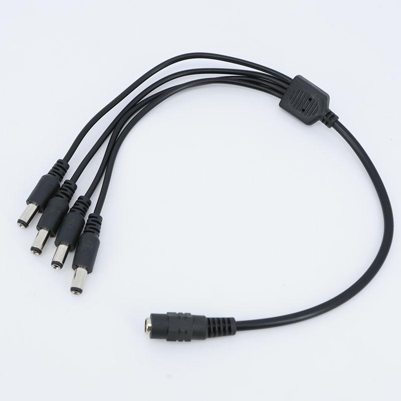 40cm Wire DC 12v 1 Female To 4 Way Male Plug DC Power Supply Cable Splitter Extend Adapter 5.5mmx 2.1mm Connector 12V-24V