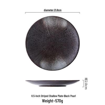 ZISIZ Japanese Style Round Ceramic Plate