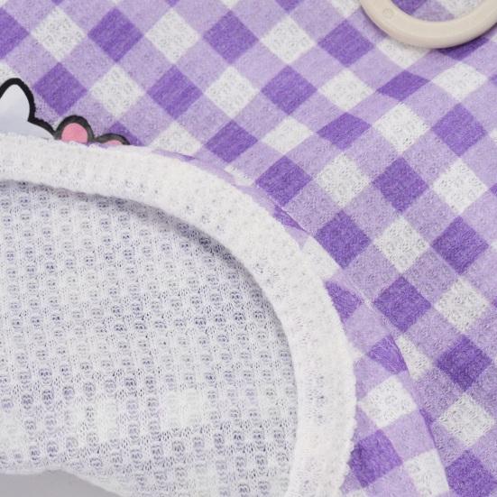 Plaid Dog T-Shirt Stylish Summer Pet Shirt with Leash Ring Washable Breathable Dog Tee Shirt for Small Dogs Puppies