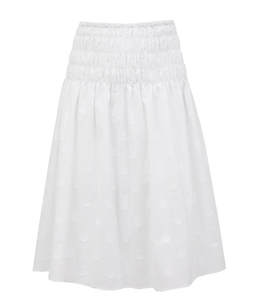 Plasma Sphere Audrey Shirred Smoke Dot Low-Rise Skirt_2 Colours