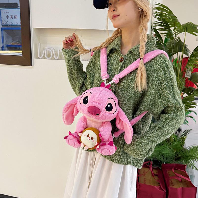 Schoolbag New Stitch Doll Bag Large Capacity Backpack Plush Toy Bag Cartoon Backpack One Shoulder Crossbody Bag