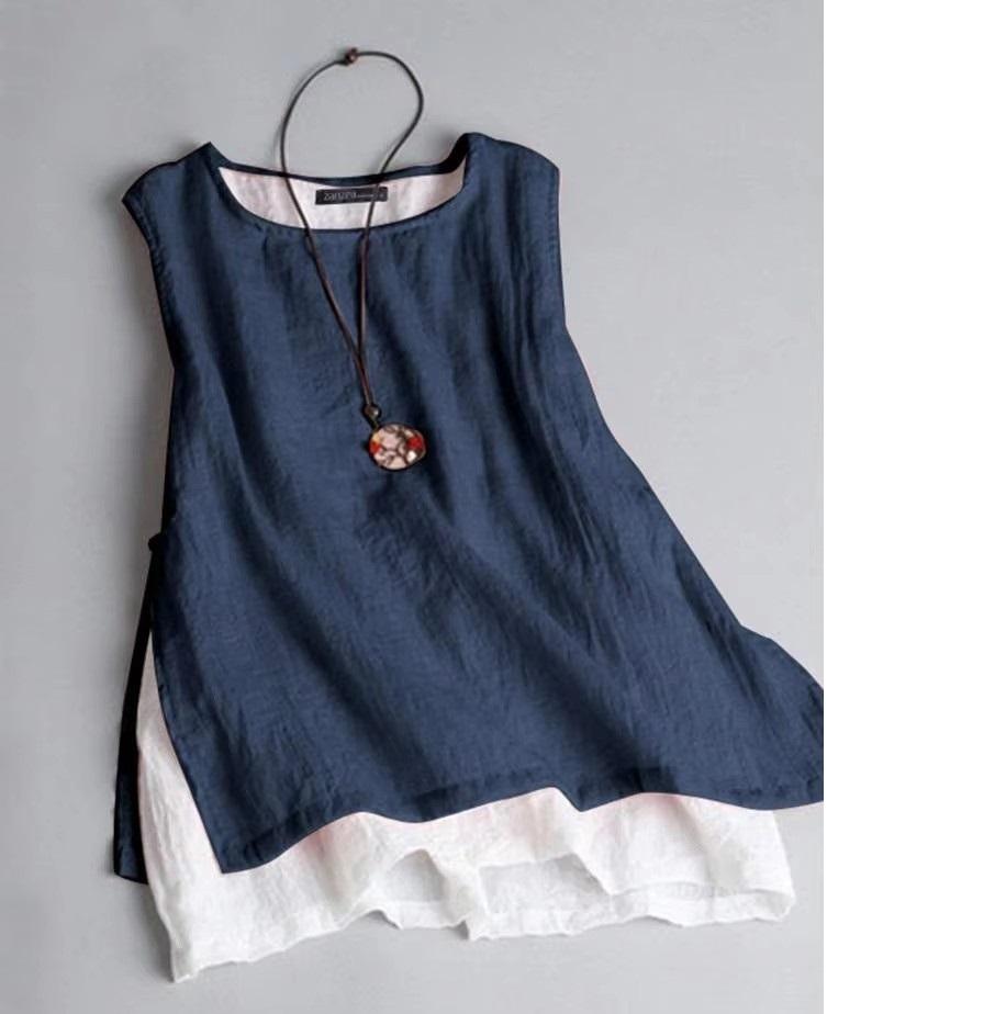 Disc Buckle Vesta Ultra-subțire din Bumbac și In cu Strat Dublu pentru Femei, de Vară, din Fir de Bumbac, Mărimi Mari, Bluză fără Mâneci, Stil Literar Chinezesc, Bretele