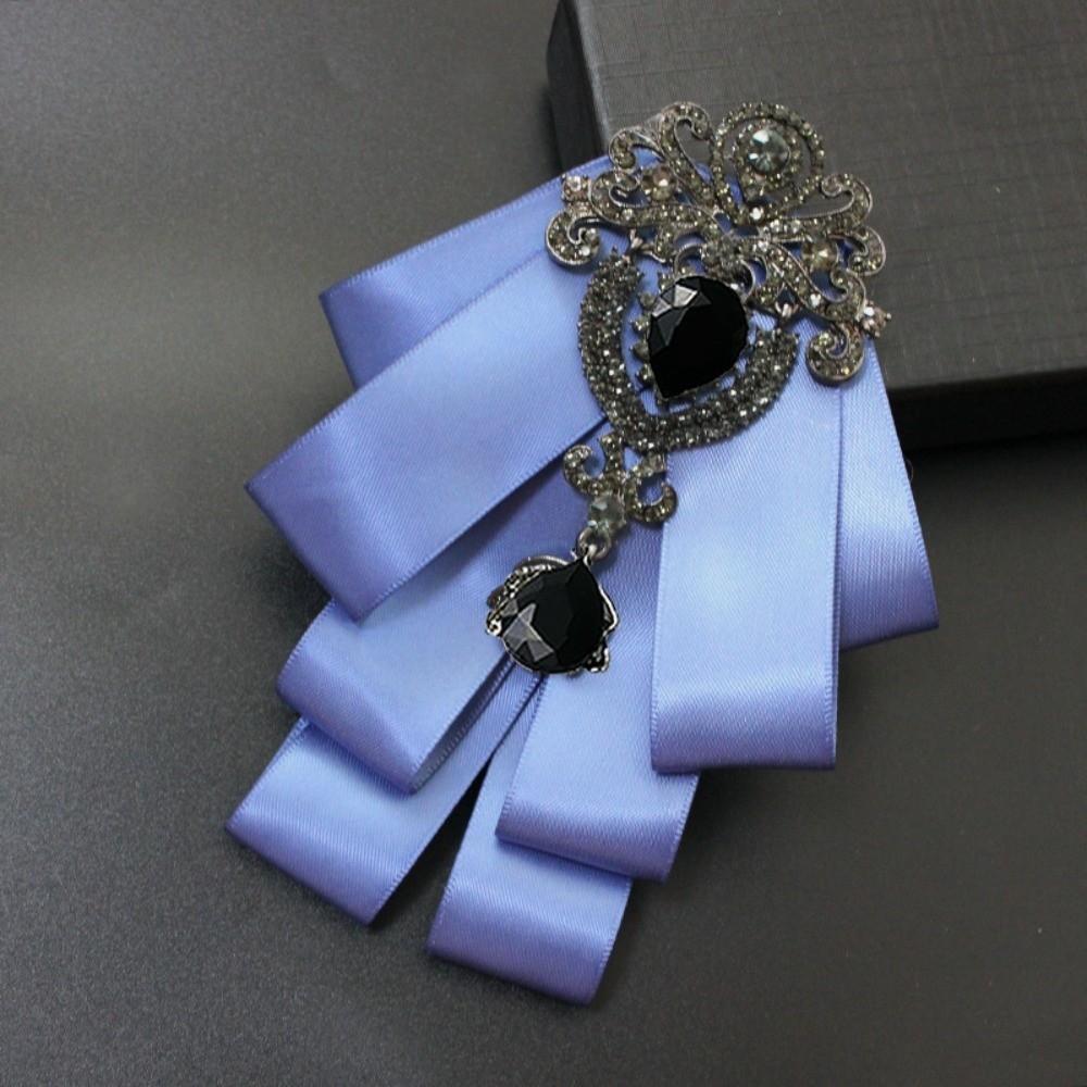 

Brooch Accessories Polyester Bowtie Crystal Diamond Bow Tie Fabric Corsage Pin Casual Wear небесно-голубой