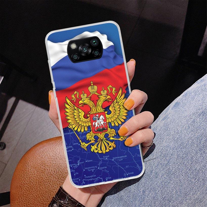 Russia Russian Flags Emblem Phone Case For Xiaomi Poco X7 X6 X5 Pro F7 Ultra Redmi 15C 15 13C 13 12C 12 10 10A 10C 9 9A 9C 9T Co