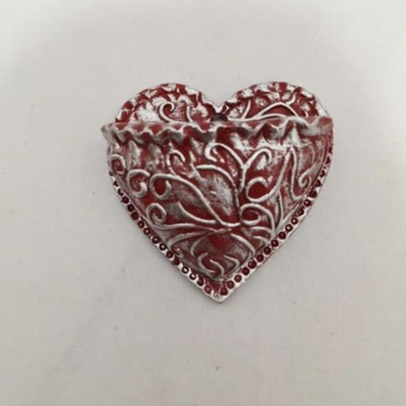 Retro Heart-shaped Succulent Resin Flower Pot Wall-mounted Succulent Display Set, Green Plant Flower Container, Resin Wall Decoration
