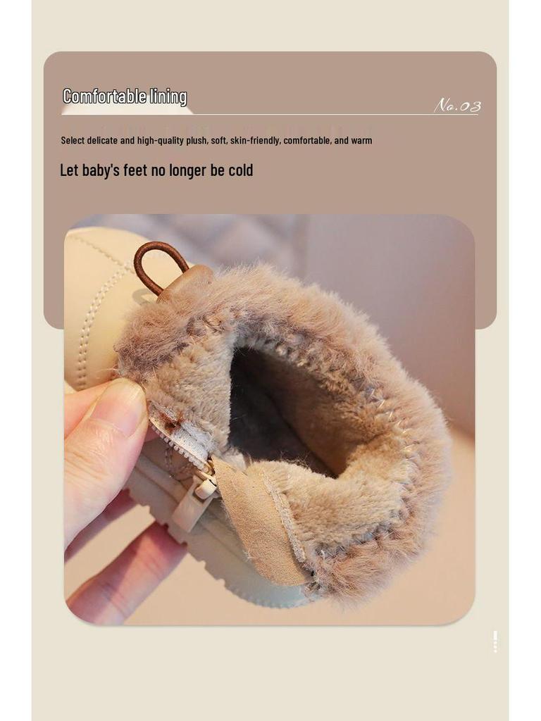 Winter Kleinkind Fleecegefütterte Warme Schneestiefel - Weiche Sohle, Verdickte Stiefeletten für Jungen & Mädchen