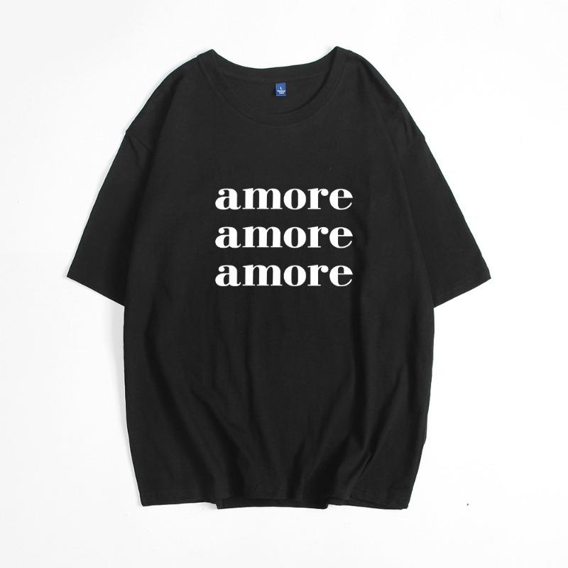 Hot Selling European and American Ins Style Printed New European and American Unisexs and Womens Casual Round Neck Tshirt