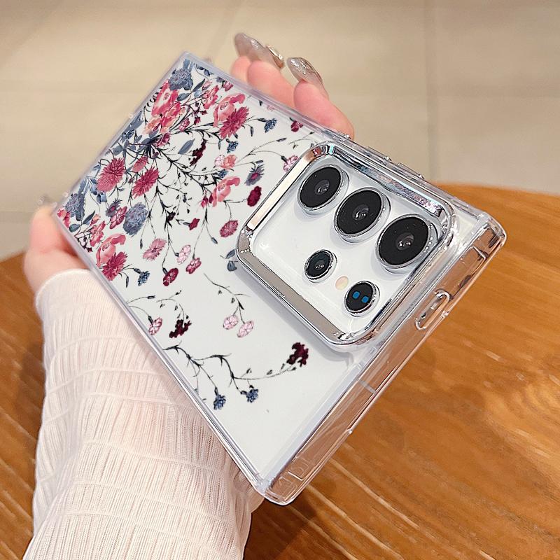 

Plating Lens Flower Phone Case For Samsung Galaxy S24 S23 S22 Ultra S24 S21 S20 FE A25 A34 A35 A52 A53 A14 A15 A54 A55 5G Cover For Samsung S22Ultra