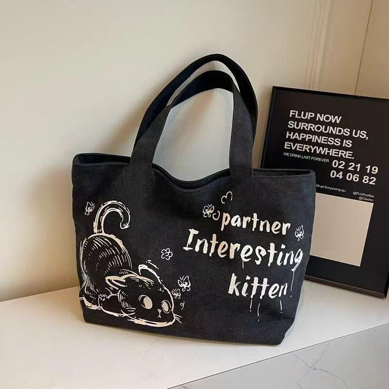 Trendy 2025 Large Canvas Tote Bag for Women - Versatile Commute or Shopping Shoulder Bag