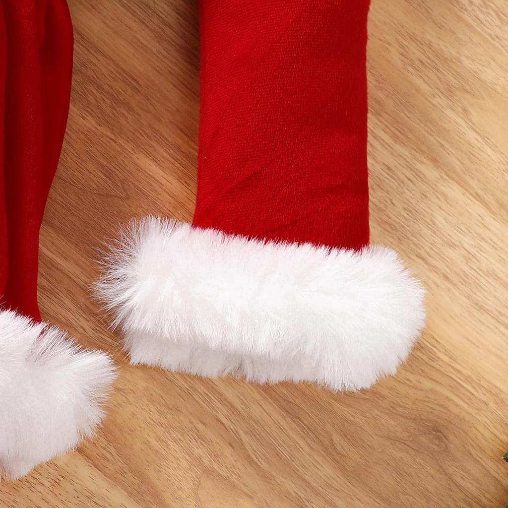 VNGOLERRY Santa Dress with Christmas Santa Claus Perfect for and Sizes and 110 Children's Headband, 2-Piece Set, Outfit, Fur-Covered, Girls' Dress,