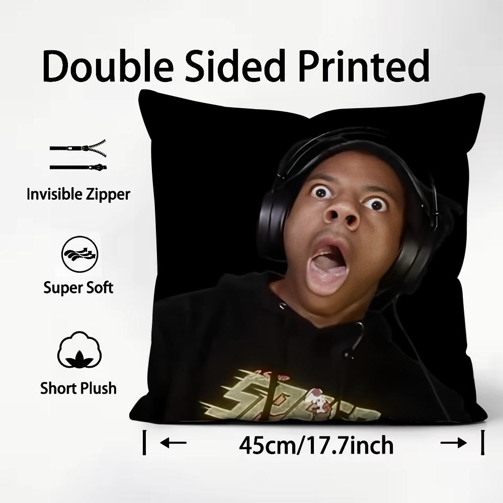 Funny Anchor iShowSpeed Cushion Cover Premium Comfort Reversible Pillow Cove -Two in One Design for Any Room & Car Interior